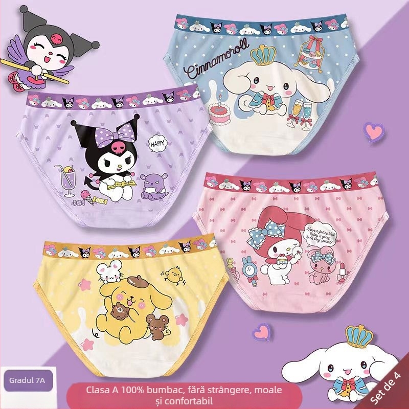 Chiloți pentru fete cu desen animat, din bumbac 95% 5% elastan, siguranță Clasă A, pentru vârsta 3–8 ani (toamna 2023)