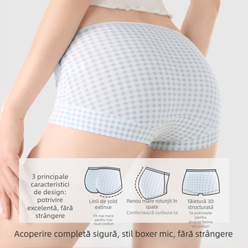 Chiloți femei din bumbac 90–95%, antibacterian, crotch extins, talie medie, model cu flori rupte