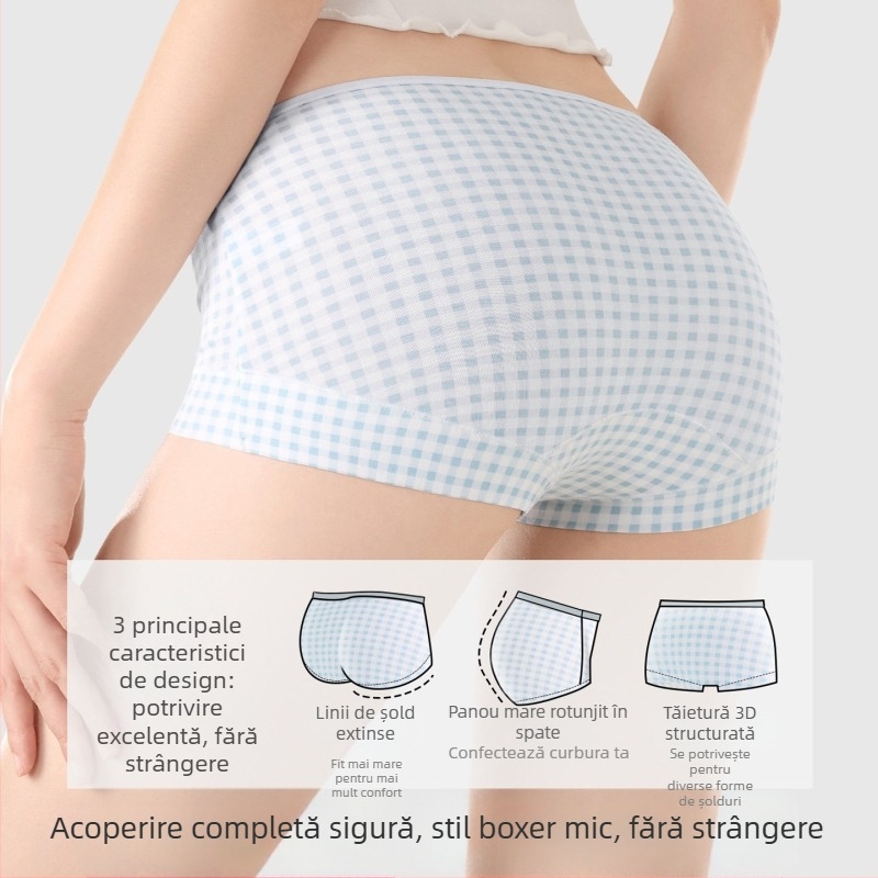 Chiloți femei din bumbac 90–95%, antibacterian, crotch extins, talie medie, model cu flori rupte