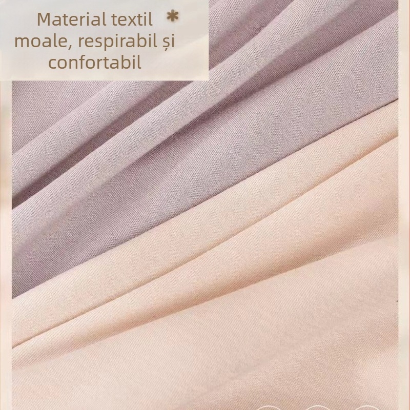 Pantaloni de siguranță pentru femei fără cusături — țesătură modal, talie medie, țesătură simplă, anti-expunere