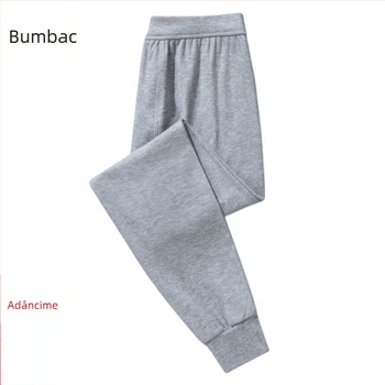 Pantaloni termici pentru bărbați din 100% bumbac, talie înaltă, lungime 3/4, respirabili, anti-vânt