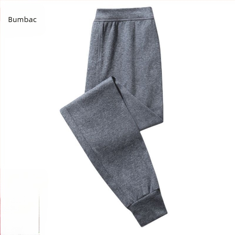 Pantaloni termici pentru bărbați din 100% bumbac, talie înaltă, lungime 3/4, respirabili, anti-vânt