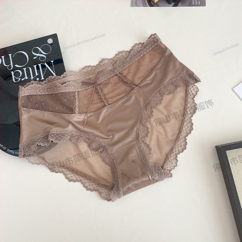 Chiloți de damă din dantelă – dantelă din nylon; căptușeală de crotch 100% bumbac; fără cusături; respirabile