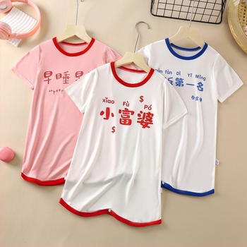 Rochie de noapte pentru copii din modal pentru vară, țesătură subțire, absorbție a umidității, 94% modal (viscoză), stil personal