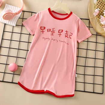 Rochie de noapte pentru copii din modal pentru vară, țesătură subțire, absorbție a umidității, 94% modal (viscoză), stil personal
