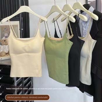 Vesta termică pentru femei Derong cupe integrate, căptușită cu fleece, încălzire, anti-statice, antibacteriană, 251–300 g/m²