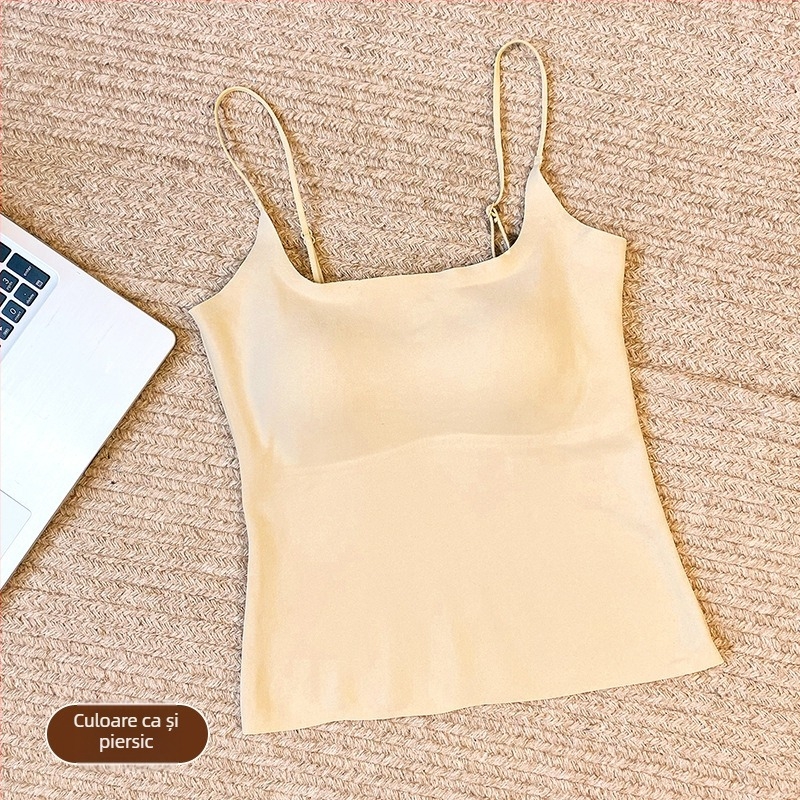 Vesta termică pentru femei Derong cupe integrate, căptușită cu fleece, încălzire, anti-statice, antibacteriană, 251–300 g/m²