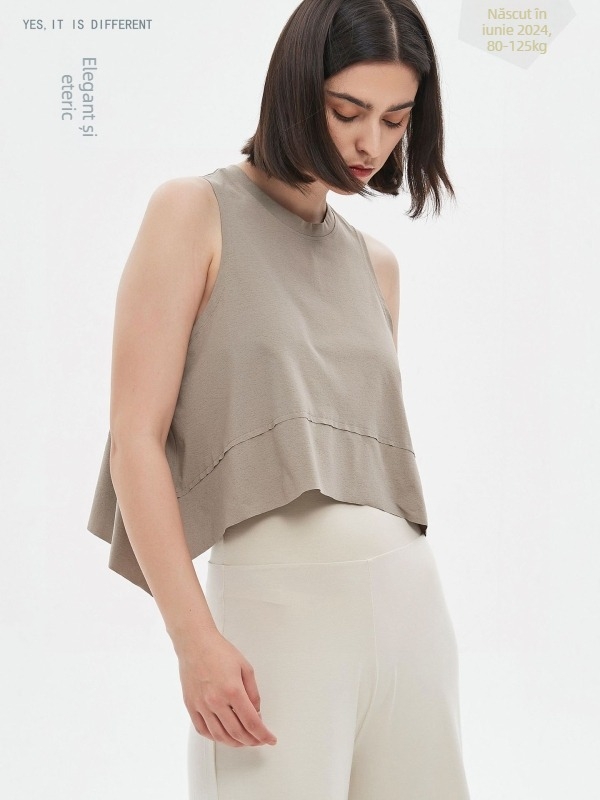 Top de yoga femei fără mâneci, lejer, respirabil, absorbție umezeală, 100% bumbac Solona