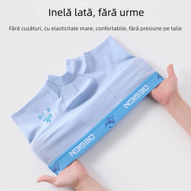 Boxeri pentru adolescenți din bumbac, talie medie, fără cusături, respirabili, uscare rapidă