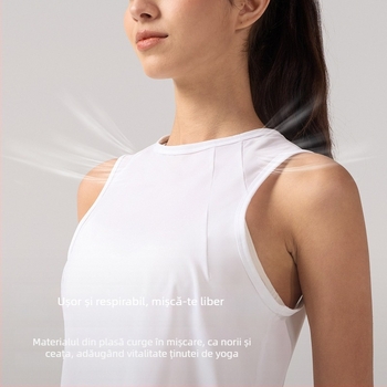 Inflachi Top de yoga pentru femei, fără mâneci, până la șolduri, din plasă, uscare rapidă, respirabil, 76% poliamidă, 24% spandex
