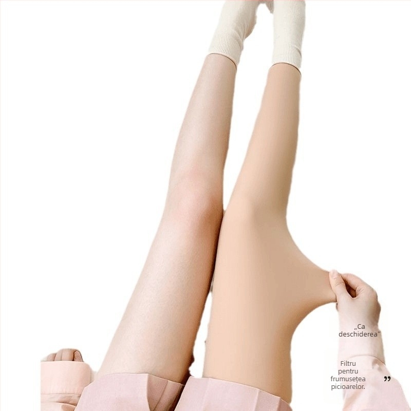 Pantaloni termici all-in-one din nylon, cu căptușeală fleece pentru femei — ridicare fese, modelare corp, controlul abdomenului; țesătură groasă