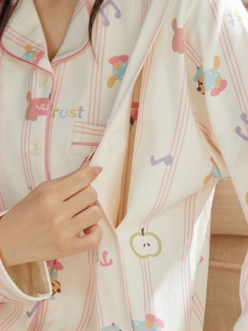 Pijama de maternitate pentru alăptare, cu deschidere pentru alăptare, bumbac >95%, mâneci lungi, imprimeu anime