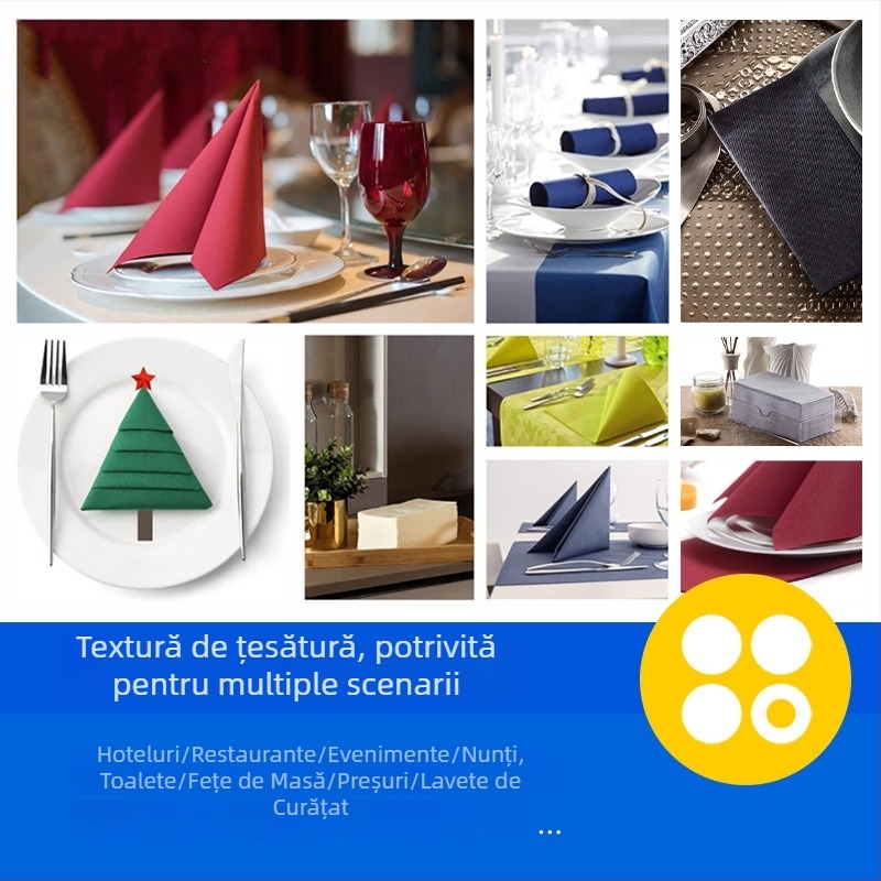 Șervețele colorate fără praf și fețe de masă de unică folosință pentru hoteluri și restaurante occidentale
