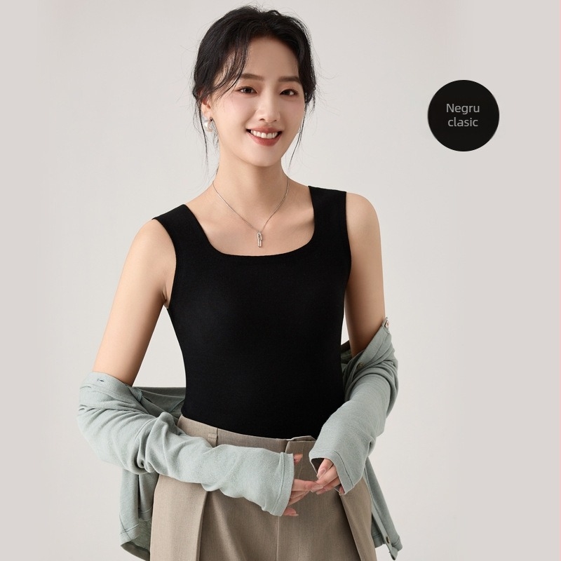 Vesta termică pentru femei cu pernă pentru bust, fără cusături, cu cupă integrată, Soon Silk, cald, acrilic 30–50%