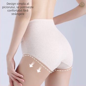 Chiloți pentru femei din bumbac, talie înaltă, pentru controlul abdomenului, respirabili, antibacterieni, tricotate, 95–100% bumbac