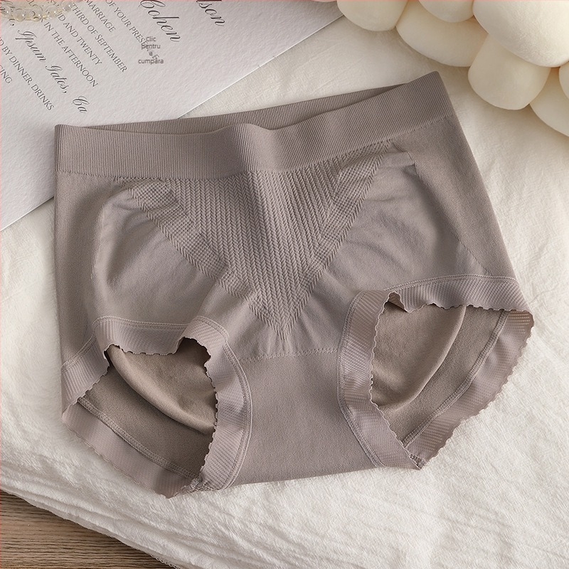 Chiloți femei fără cusături, talie medie, respirabili, din nailon, tricotați