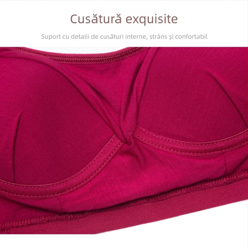 Maieu-camisolă tricotată pentru femei cu pernă pentru bust – croială slim, lungime ultra- scurtă, material modal cu viscoză și spandex, microelasticitate, bretele nemontate