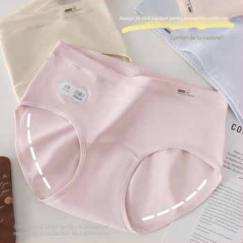 Lenjerie intimă din bumbac pentru fetițe, zona inghinală necolorată, antibacterian 10A, crotch extins, talie medie