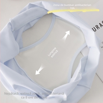 Lenjerie intimă din bumbac pentru fetițe, zona inghinală necolorată, antibacterian 10A, crotch extins, talie medie