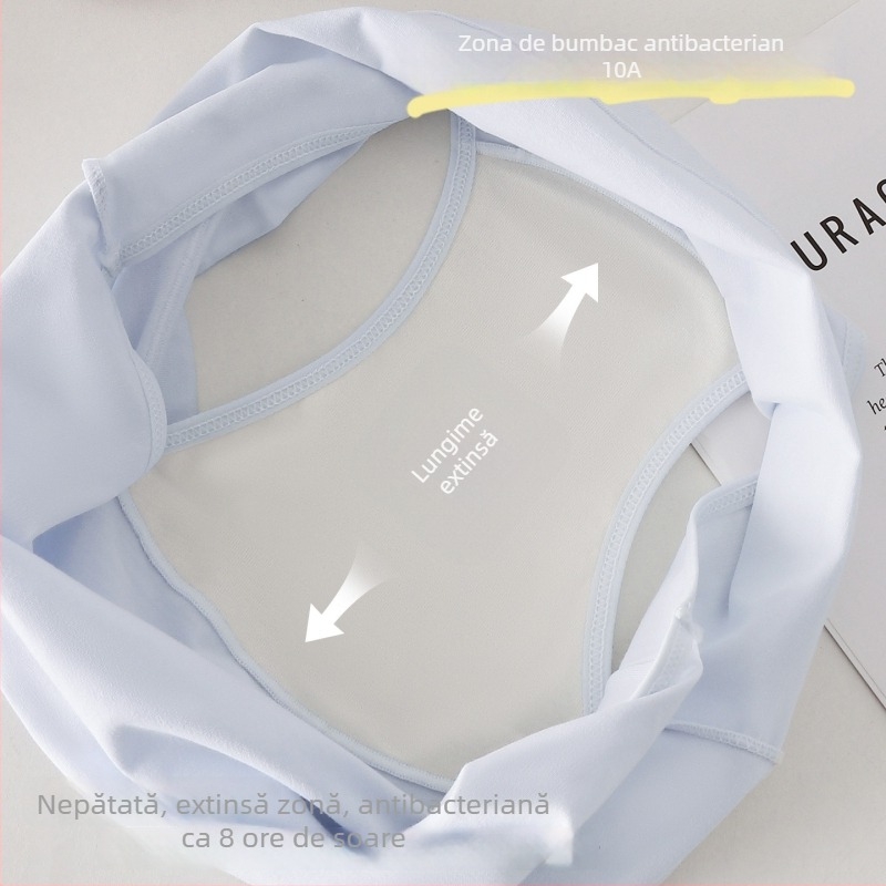 Lenjerie intimă din bumbac pentru fetițe, zona inghinală necolorată, antibacterian 10A, crotch extins, talie medie