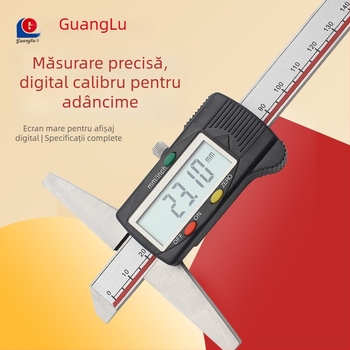 Calibru digital pentru adâncime cu afișaj, oțel inoxidabil, intervalul 0-150 mm, cârlig simplu și cârlig dublu, precizie înaltă