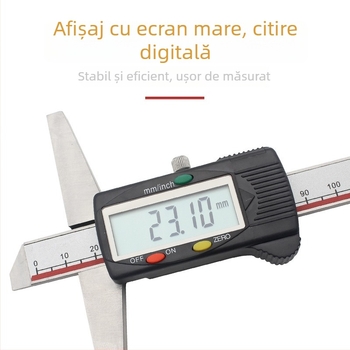 Calibru digital pentru adâncime cu afișaj, oțel inoxidabil, intervalul 0-150 mm, cârlig simplu și cârlig dublu, precizie înaltă