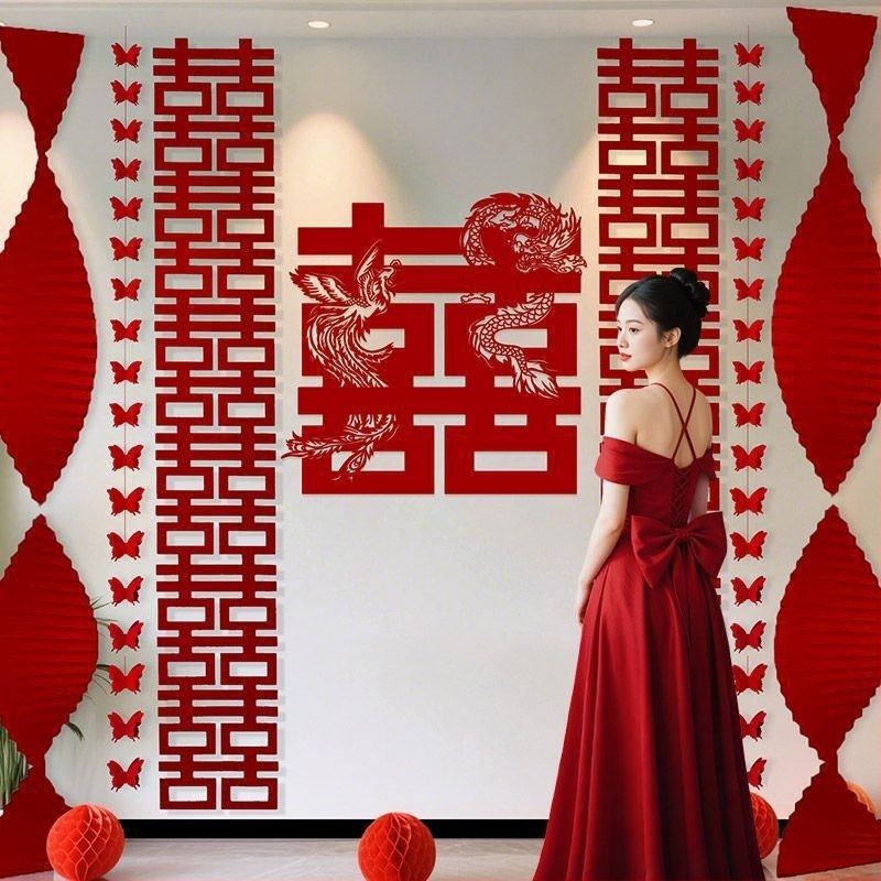 Set decorare cameră de nuntă cu fundal decorativ și accesorii pentru ședințe foto, pentru dormitor și casă nouă