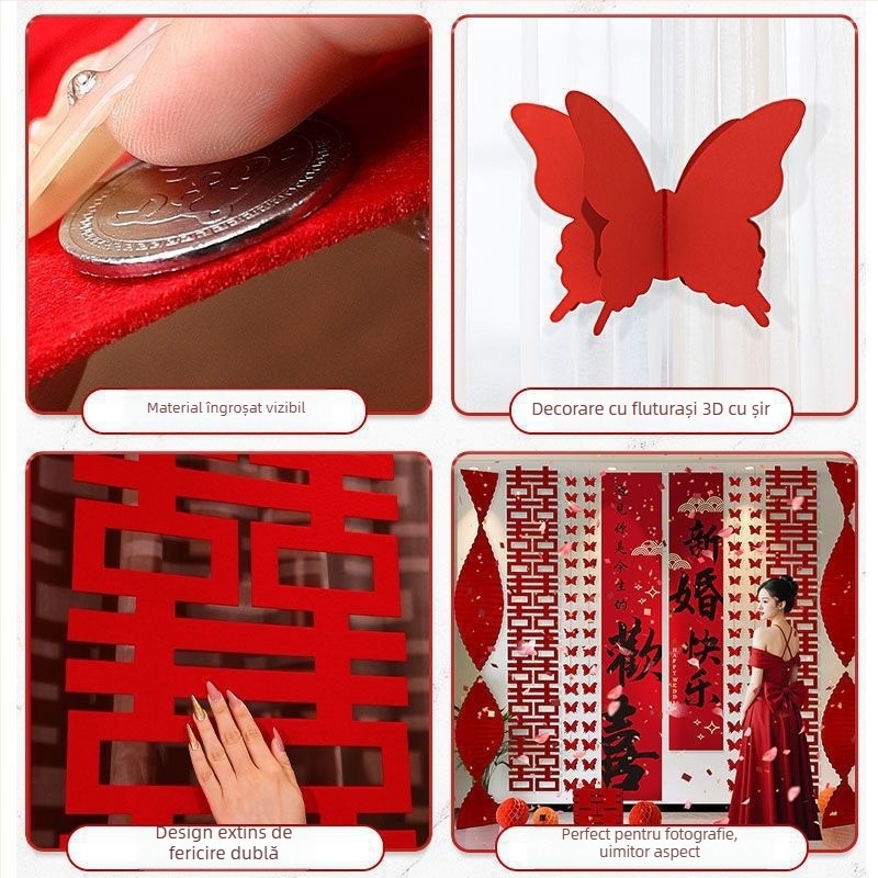 Set decorare cameră de nuntă cu fundal decorativ și accesorii pentru ședințe foto, pentru dormitor și casă nouă