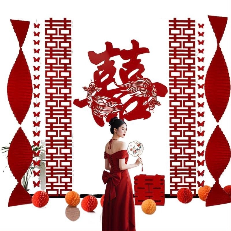 Set decorare cameră de nuntă cu fundal decorativ și accesorii pentru ședințe foto, pentru dormitor și casă nouă