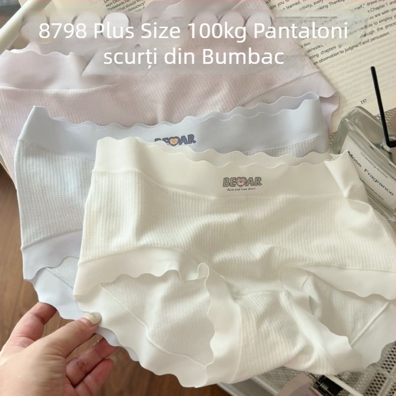 Chiloți de femei din bumbac, talie medie, croială triunghi, respirabili, țesătură Jacquard