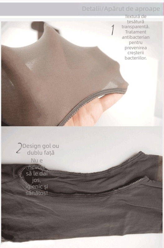 Colanți-pantihose cu crotch deschis, formare invizibilă, 15D spandex, model solid