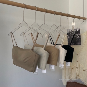 Sutien tip tubă cu bretele duble, fără spate, 3/4 cup, cupe subțiri modelate