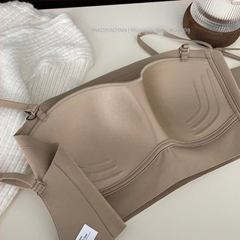 Sutien tip tubă cu bretele duble, fără spate, 3/4 cup, cupe subțiri modelate