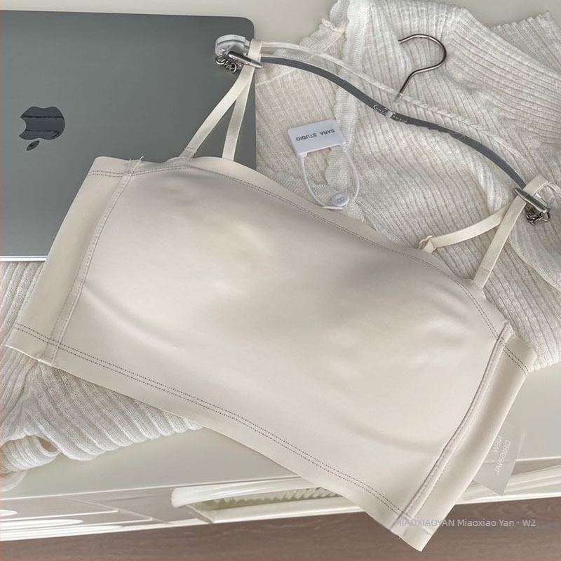 Sutien tip tubă cu bretele duble, fără spate, 3/4 cup, cupe subțiri modelate