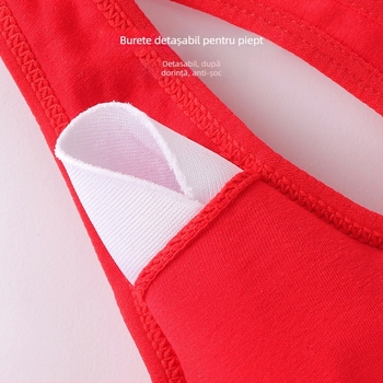 Set sutien și top pentru fete din bumbac, stil desen animat, pentru 7–12 ani, 90-95% bumbac, bretele tip Y, fără cupă