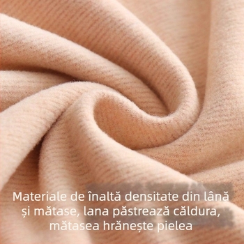 Set termic unisex cu căptușeală de catifea, strat dublu bază - top și pantaloni, guler rotund, mâneci lungi, țesătură poliesterică, an zodiacal, menține căldura