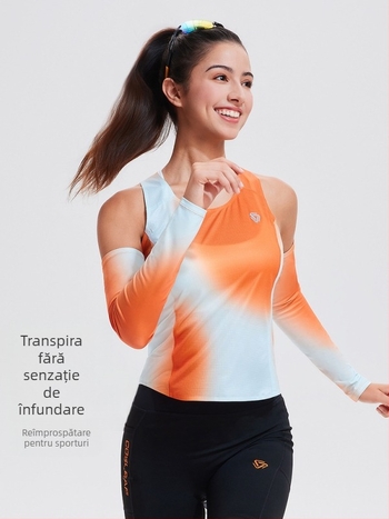 Manșete de protecție solară pentru exterior, unisex, poliester, model gradient, pentru ciclism și activități în aer liber