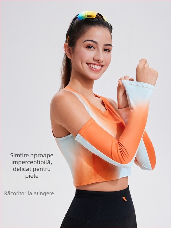 Manșete de protecție solară pentru exterior, unisex, poliester, model gradient, pentru ciclism și activități în aer liber