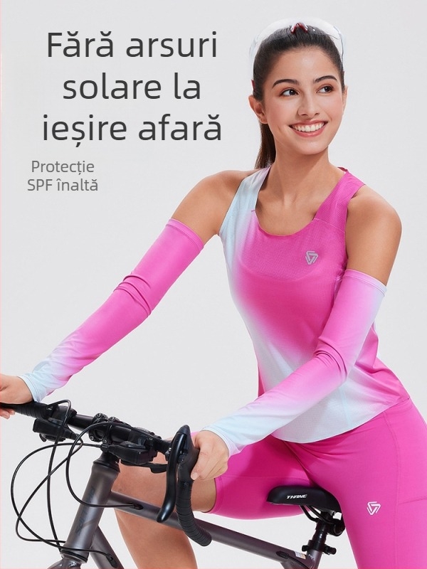 Manșete de protecție solară pentru exterior, unisex, poliester, model gradient, pentru ciclism și activități în aer liber