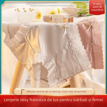 Lenjerie intimă pentru femei, talie medie, din ice silk nylon, căptușeală din bumbac în zona intimă, respirantă, antibacteriană