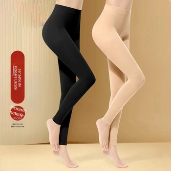 Colanți din velur pentru modelare, până la gleznă, 120D nailon, model solid, pentru toate anotimpurile