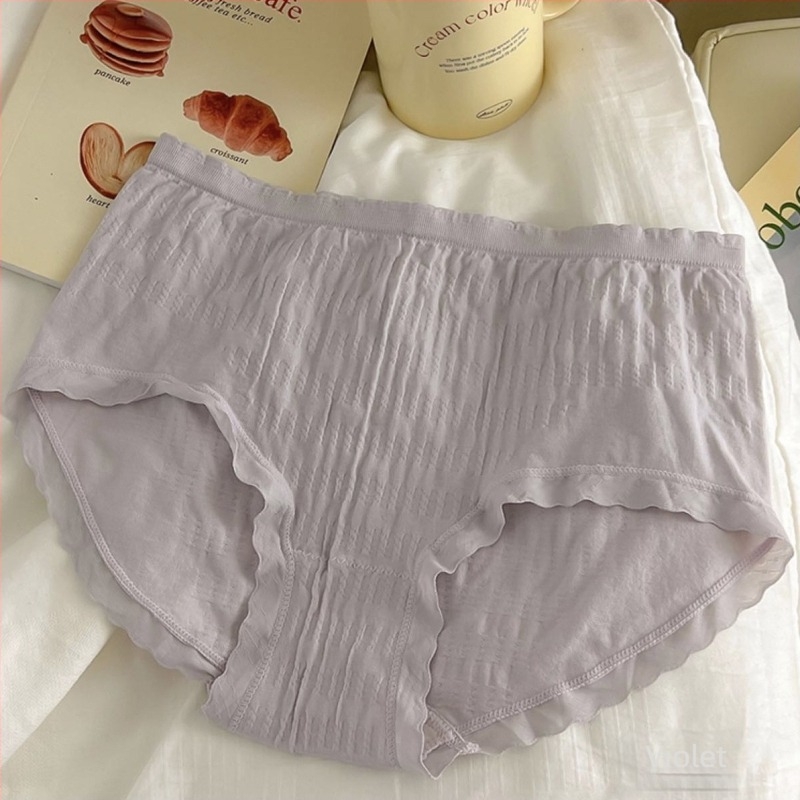 Chiloți femei fără cusături din nailon, cu dantelă și căptușeală din bumbac în zona inghinală, talie medie