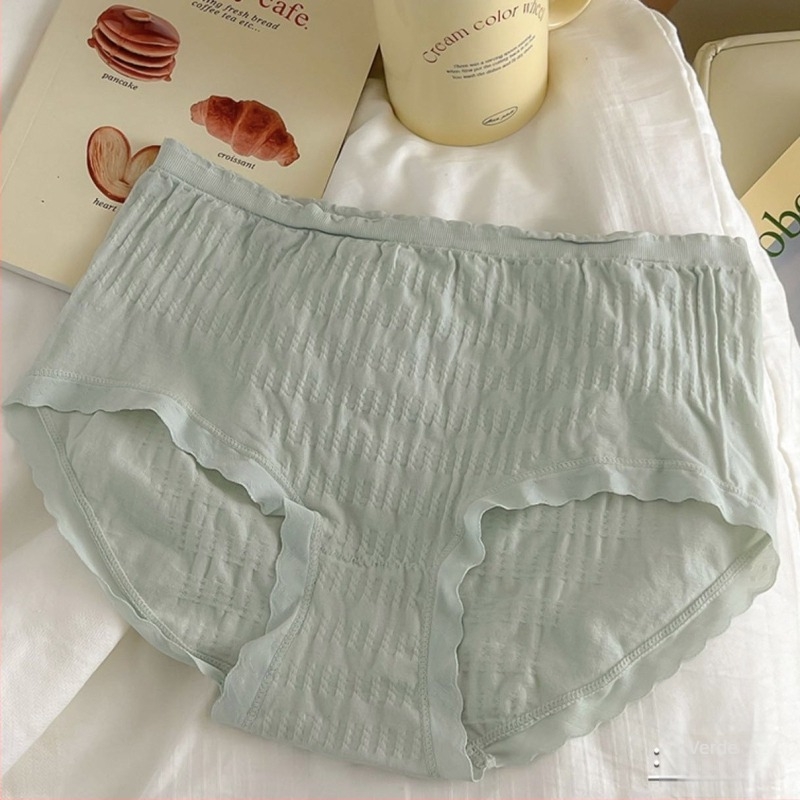 Chiloți femei fără cusături din nailon, cu dantelă și căptușeală din bumbac în zona inghinală, talie medie