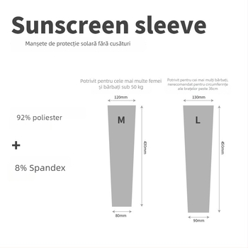 Manșon pentru braț outdoor cu protecție UV — fără cusături, Ice Silk, model în dungă, personalizabil cu logo, unisex adulți