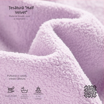 Rochie de noapte Half Velvet pentru femei, pijamă moale și confortabilă pentru toamnă-iarna, croială lejeră, guler rotund, mâneci lungi, lungă, poate fi purtată și în exterior