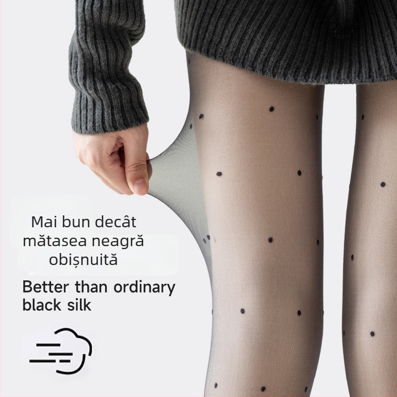 Colanți din nylon, dublu strat, model cu buline, pentru toamnă-iarnă, ridică fesierii, încălzire, anti-fricțiune