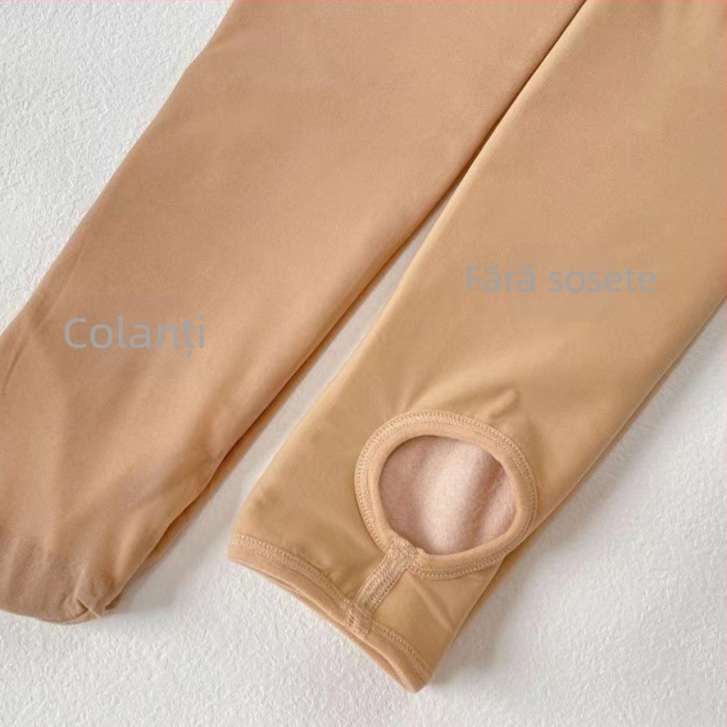 Colanți din velur cu modelare și căldură — lungime 9/10, 91% spandex, țesătură groasă, ridicare șolduri