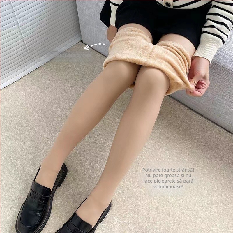 Colanți din velur cu modelare și căldură — lungime 9/10, 91% spandex, țesătură groasă, ridicare șolduri