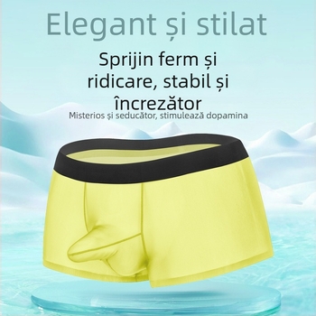 Boxeri pentru bărbați din ice silk, uscare rapidă, separare a buzunarului, croială tridimensională, material nylon