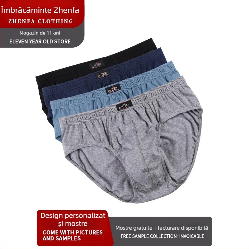 Boxeri bărbați din bumbac respirant, talie medie, tricot, 100% bumbac, compatibil OEM